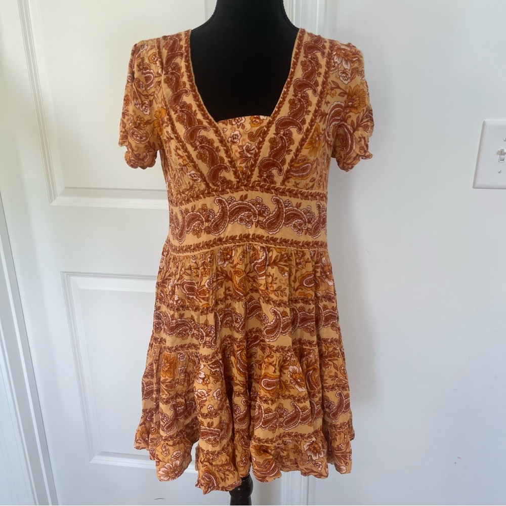 Patrons of Peace Border Print Toluca Dress Paisley Boho Western Festival Small - Picture 3 of 8